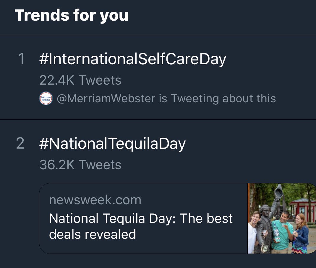 grenmar's tweet image. Twitter really has today nailed 🙃#InternationalSelfCareDay #NationalTequilaDay