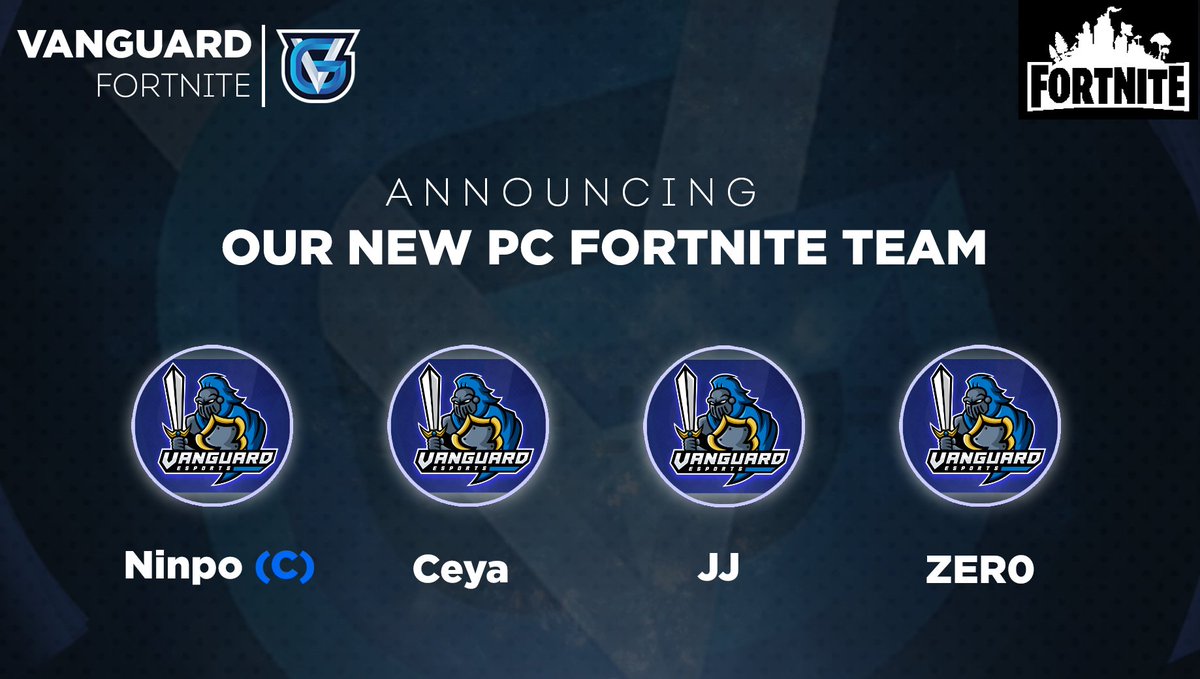 VanguardGaming's tweet photo. We are excited to announce our new Fortnite PC Team.
Welcome:
@OGNxnpo (Captain)
@_Ceya_
@JJ_C00L_JJ
@SterZer0
#VGEvolution #VGProud #VGFortnite https://t.co/8nxqQujPX4