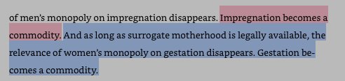 The language of commodification is threaded through the whole argument (*billionaire writes social theory SURPRISE!*). Race and sex are not not a fucking 'lifestyle choice.' Towards the end of the chapter re: human reproduction/IVF, we also get this beauty: