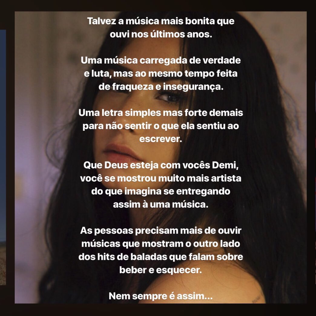 LucasRanngel's tweet photo. Muito mas MUITO chateado com essa notícia da Demi. Quando ela lançou Sober eu fiz essa reflexão sobre a letra, como carrega uma dor existente. E agora é nítido ver como era um grito de SOCORRO! Meu Deus #prayfordemi https://t.co/Oak60edltD
