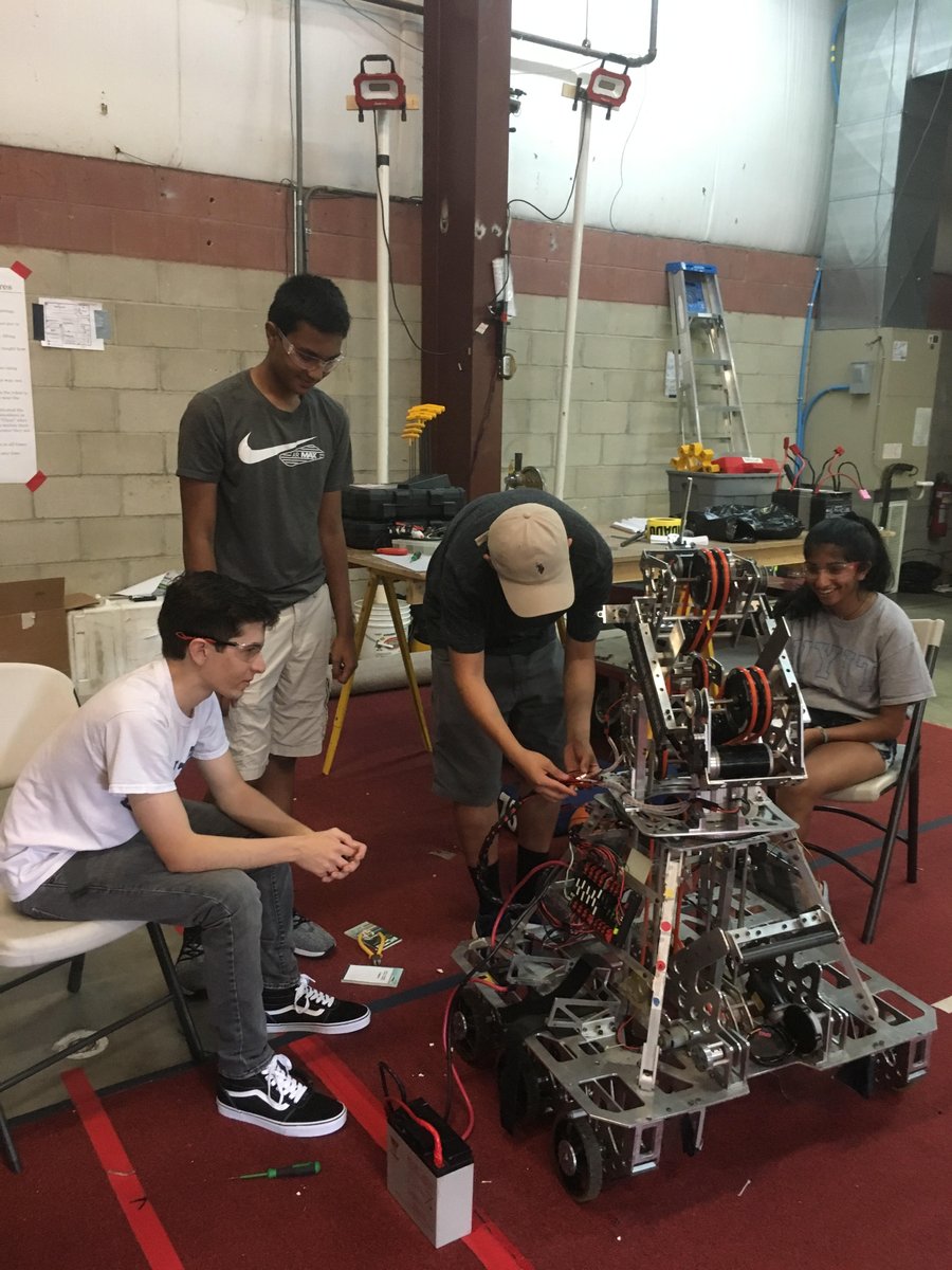Taking time this summer to cross train our interested members in different sub teams of their choice. This week: electrical training! #FIRST #FRC #robotics #team75 #OMGRobots #crosstraining