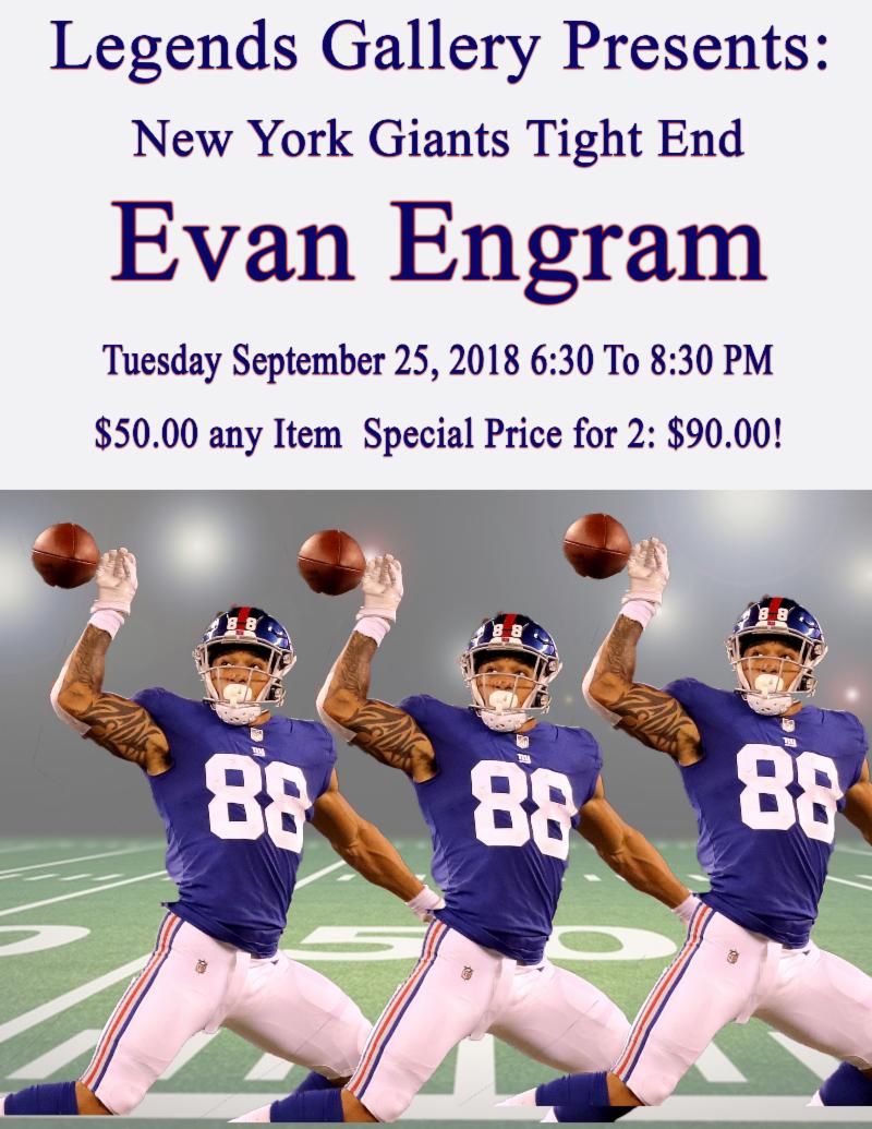 Evan Engram to appear at Legends Gallery conta.cc/2JWsuFM