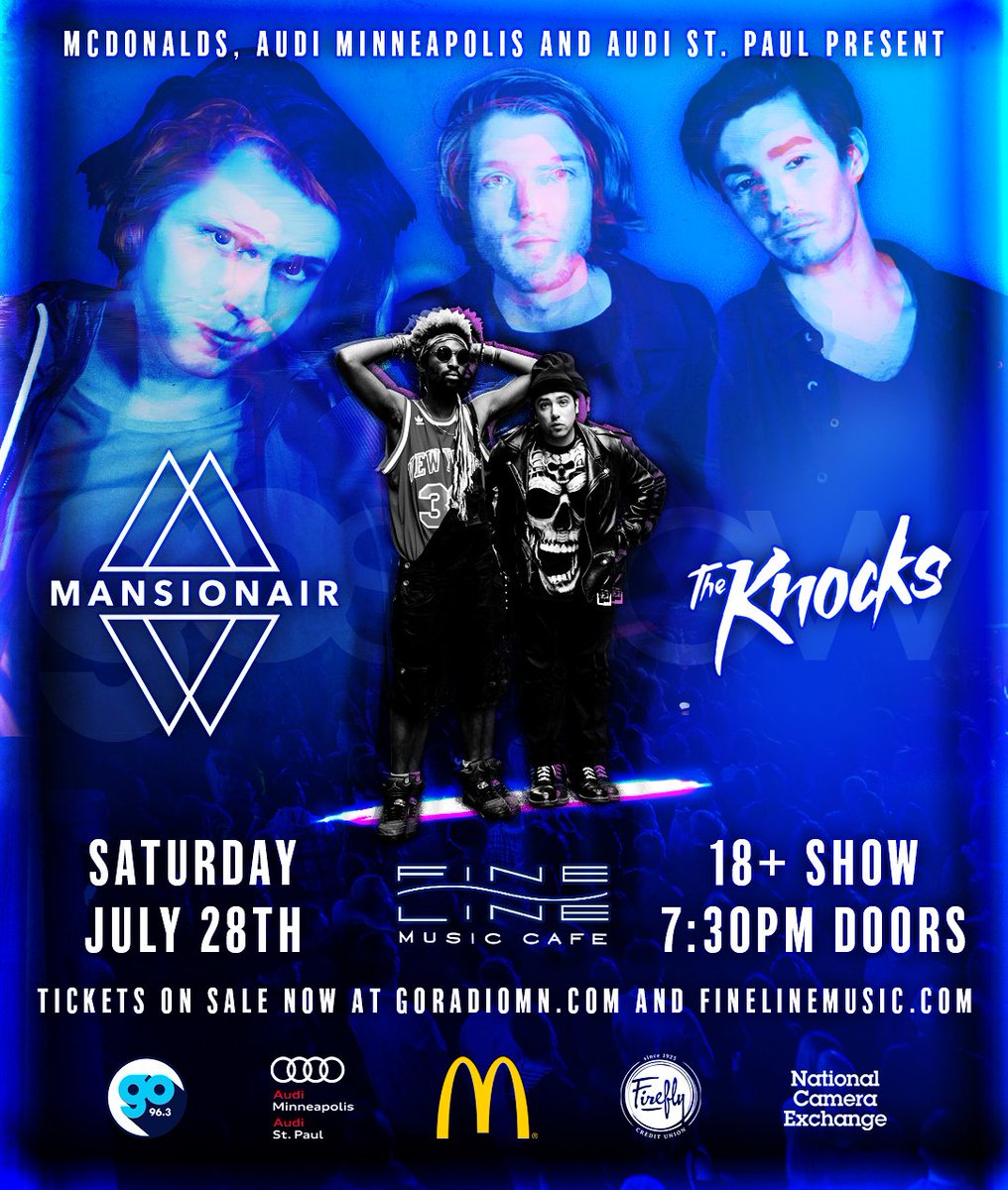 Go963MN's tweet photo. 3 days away from @Mansionair x @theknocks #GoShow YAY! #GoCheatSheet will let ya know when to win your way in. https://t.co/7DDoGOEiVl https://t.co/pb79cXeFFj