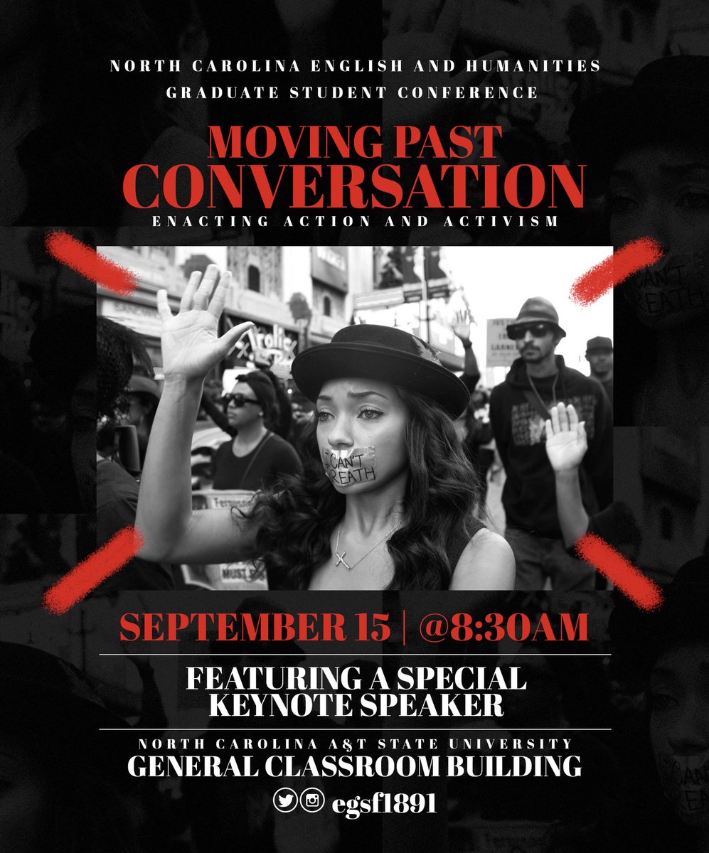 EGSF1891's tweet image. Please join us for the inaugural NC English &amp;amp; Humanities Graduate Student Conference! Accepting proposals now until 8/31. We would love to see you there! #justtrynagrad #graduateschool #english #activism