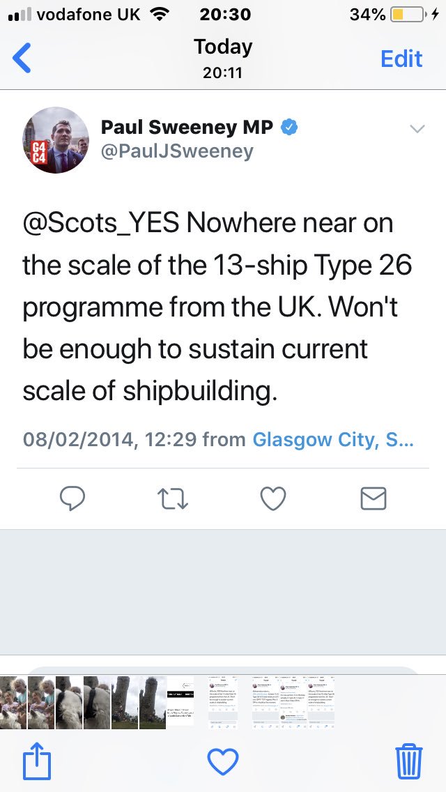 PhantomPower14's tweet photo. Paul ‘Saviour of the Shipyards’ Sweeney now claims Type 31 frigate cancellation has no bearing on Clyde yards - yet they did when 13 x T26 frigates he promised during indyref were cut to 8. 
1000’s of Scottish shipyard jobs have gone under the Union yet @PaulJSweeney clings on https://t.co/eJUjerP5wQ