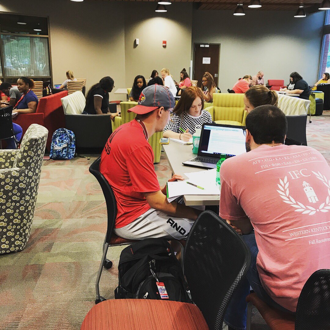 WKUSummerStart's tweet photo. Our Summer Start Students love taking advantage of the DSU Study Lounge. #wkusummerstart https://t.co/C3JDolje9i