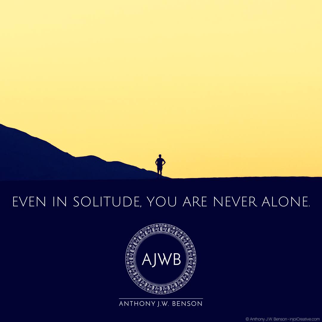 AnthonyJWBenson's tweet photo. EVEN IN SOLITUDE, YOU ARE NEVER ALONE. #solitude #quotes #InspirationalQuotes #universe #love #connection #community #energy #higherself #Higherpower #consciousness #love #peace #anthonyjwbenson, #PeaceAndLove https://t.co/PACNltrCEg