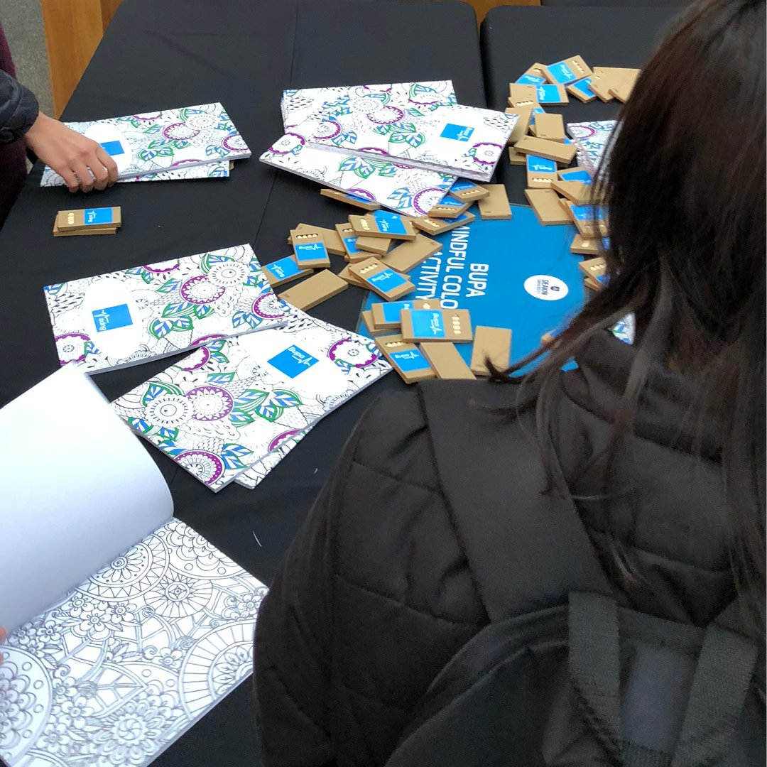 DeakinWellbeing's tweet photo. Warrnambool! Today's your #MindMatters day from 11:30am – 1:30pm in the Cafeteria. Let's find out how to get a handle on stress and anxiety together - and maybe with the help of a fluffy pooch or two. Here are some snaps from yesterday's Burwood Campus event. https://t.co/oP4ISEaF6e
