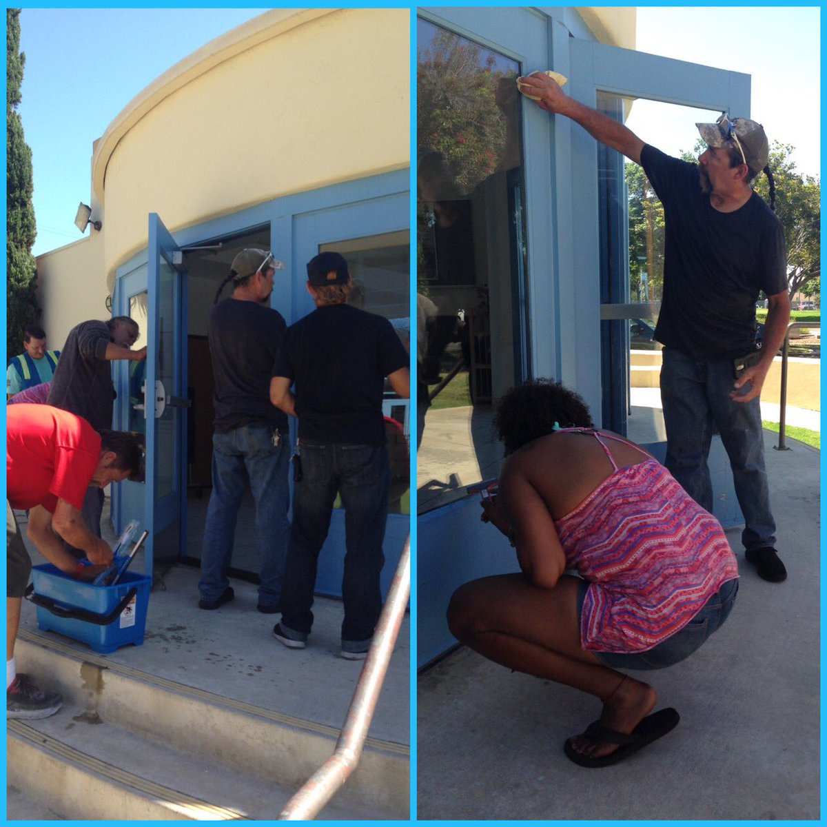 pbstguardians's tweet photo. Window washing training! We are ready to let the sun shine in - even on the dingiest windows! Want yours done? Give us a call: 858.900.7024 #work4you #wedogoodwork https://t.co/dQDs2hlBDy