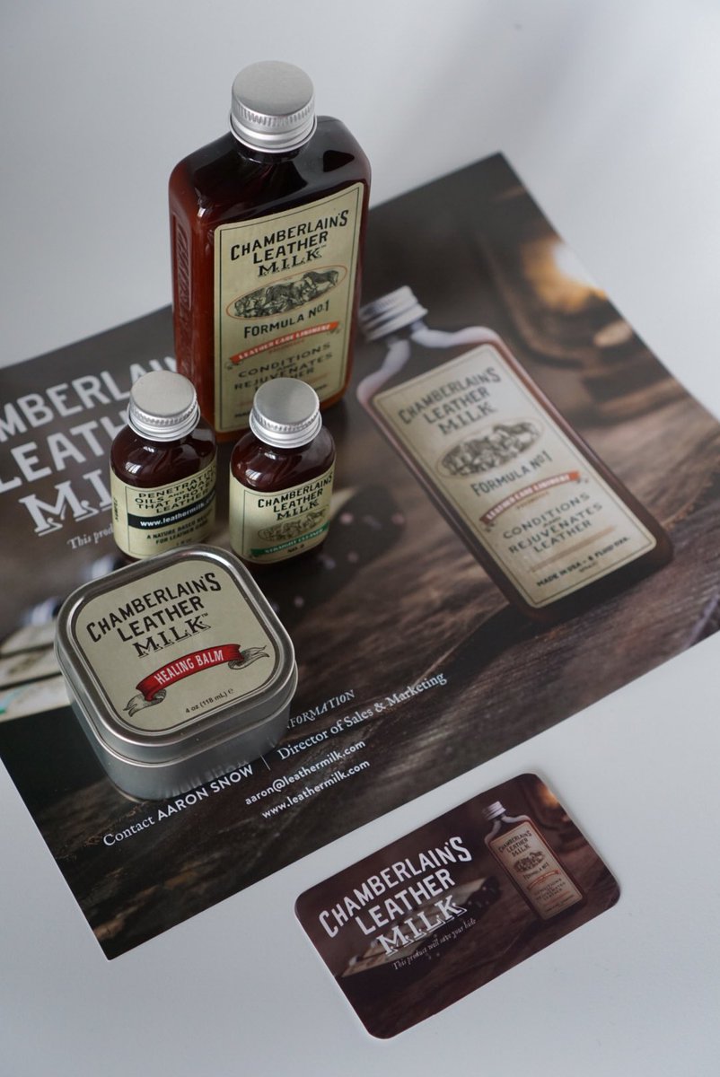 lillyandoak's tweet photo. We’re excited to test this line of #leathercare products. Thanks for sending these our way! 

#leathercraft #patina #leathergoods #leathermilk #fortworth https://t.co/HCEYas9V7s