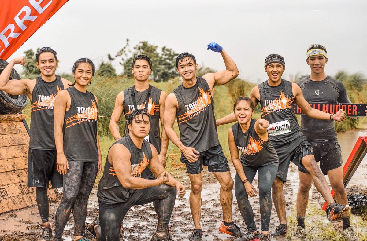 elleramirezz's tweet photo. This experience was definitely not a race, but a CHALLENGE! πͺπΌπ₯ Teamwork with these muddy awesome peeps. Tougher than ever after finishing the 8k obstacle course. Thank you @toughmudderphilippines @merrell_ph #toughmudderphilippines #toughmudder #merrellmudder https://t.co/dtqRFNt49D