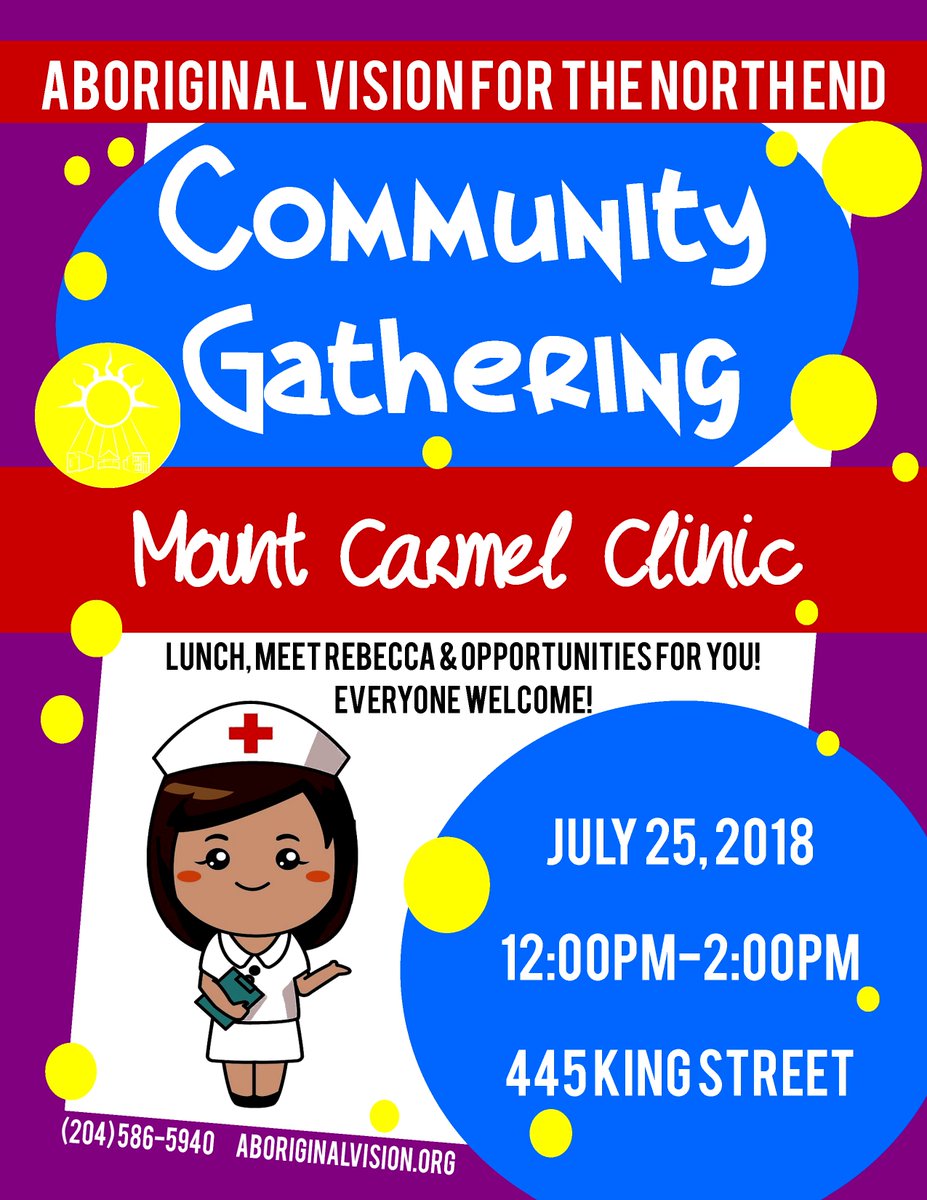 AbVisionNE's tweet photo. Rebecca joins us this week to share about opportunities at Mount Carmel Clinic! #AVNE Community Gathering - this Wednesday - 12pm - 445 King Street - FREE community lunch! https://t.co/7CkAJwuwQS
