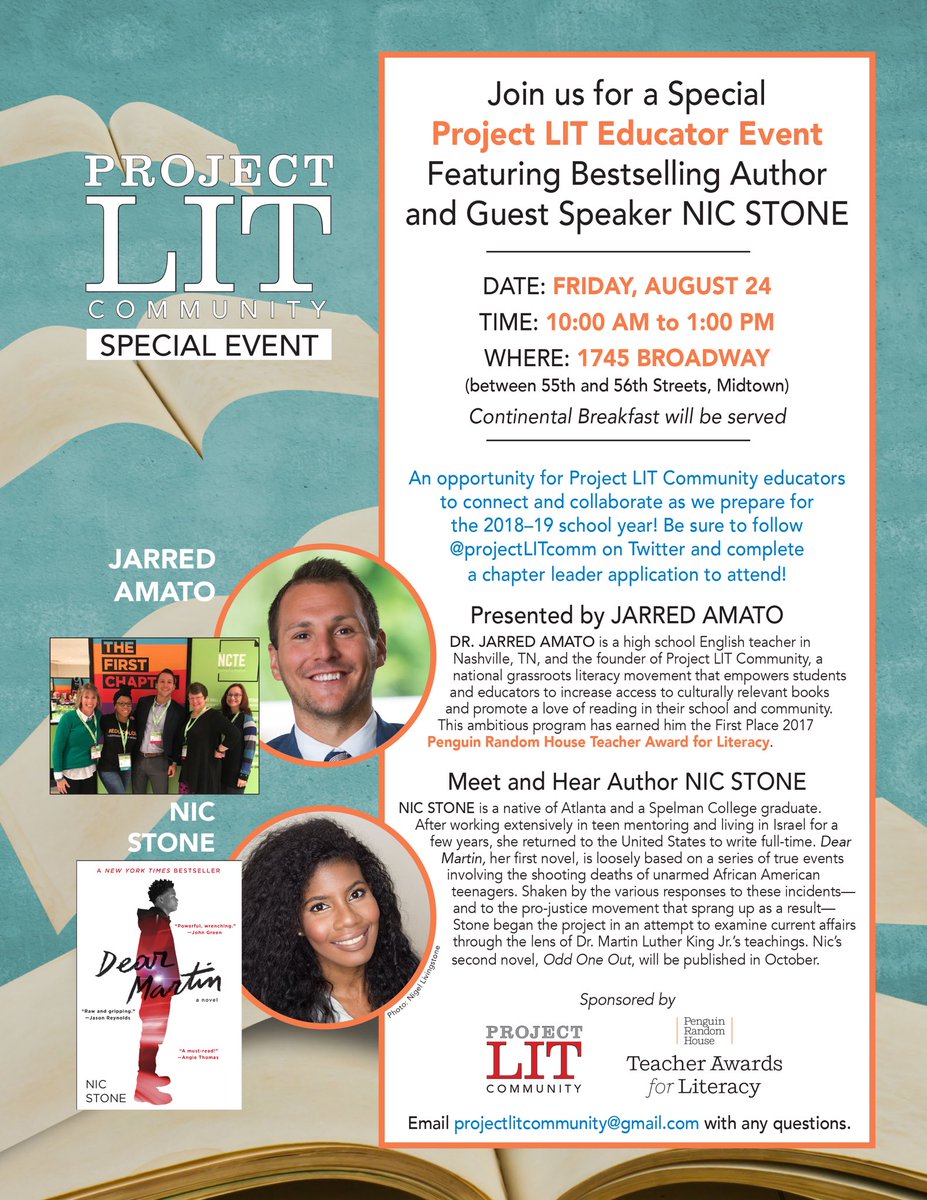 Exactly one month away from our NYC event! Great opportunity to learn more about our literacy movement &amp; connect with all-star educators. Oh yeah, did we mention <a href="/getnicced/">Nic Hick 🚬⚡️🇺🇸</a> will be there?! RSVP bit.ly/projectlitnyc 📚💙