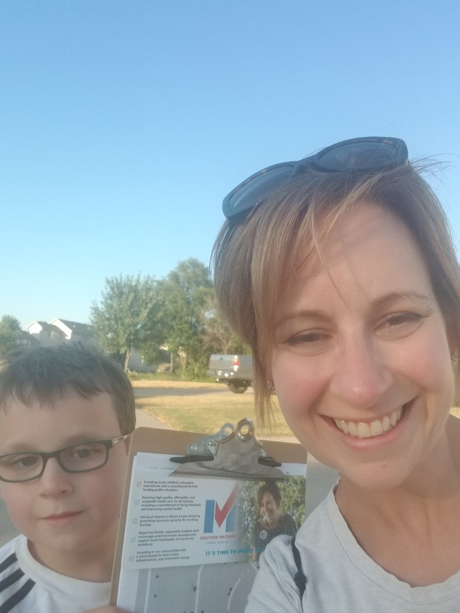 MatsonForHouse's tweet photo. Getting some mom and Henry time out on the doors tonight in Ankeny 8! He actually asked to come with me! ♡  #HD38 #HeatherInTheHouse #InvestInIowansAgain #VoteHeatherInNovember https://t.co/8DJSJV4XPS
