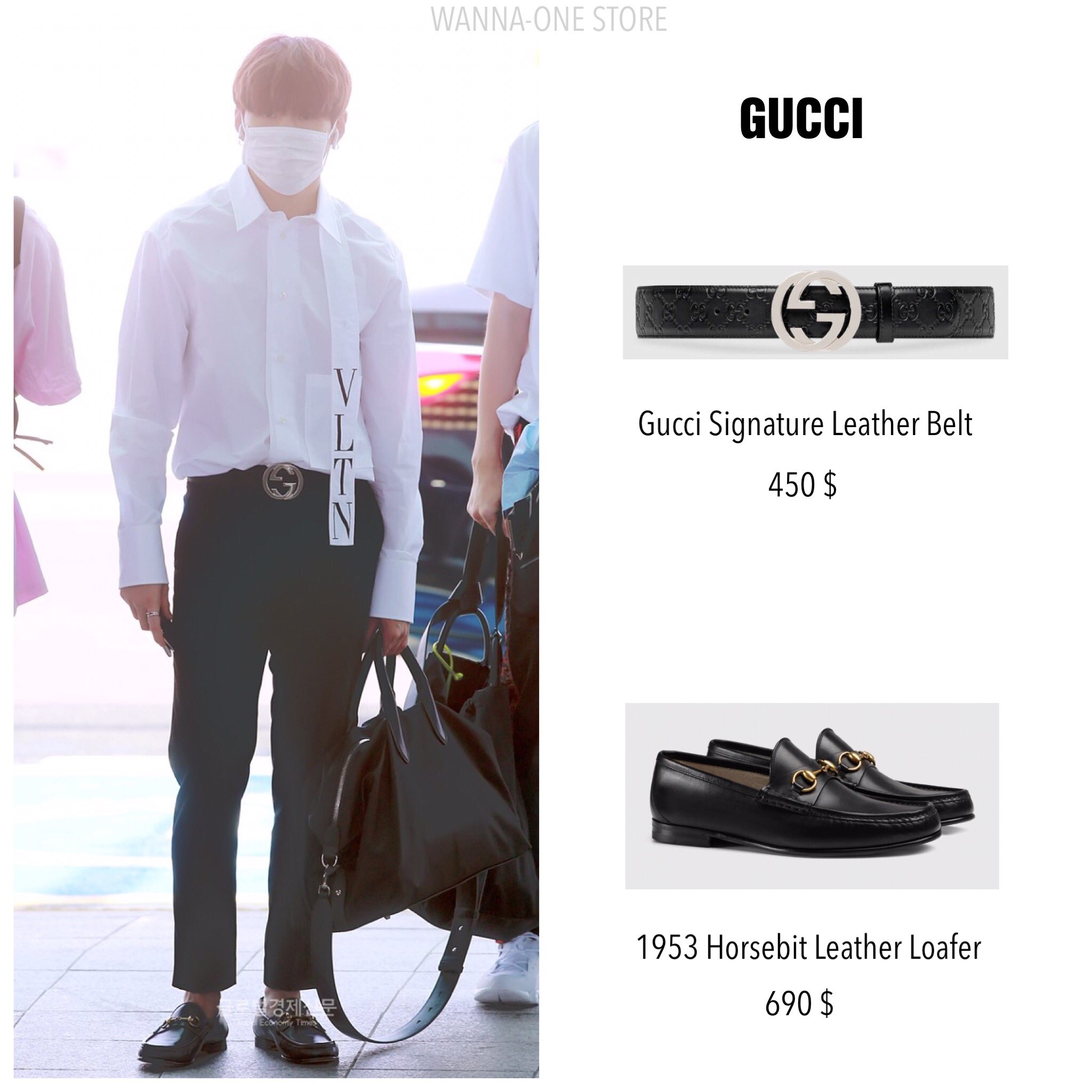 Gucci Signature Leather Belt - Black - Belts