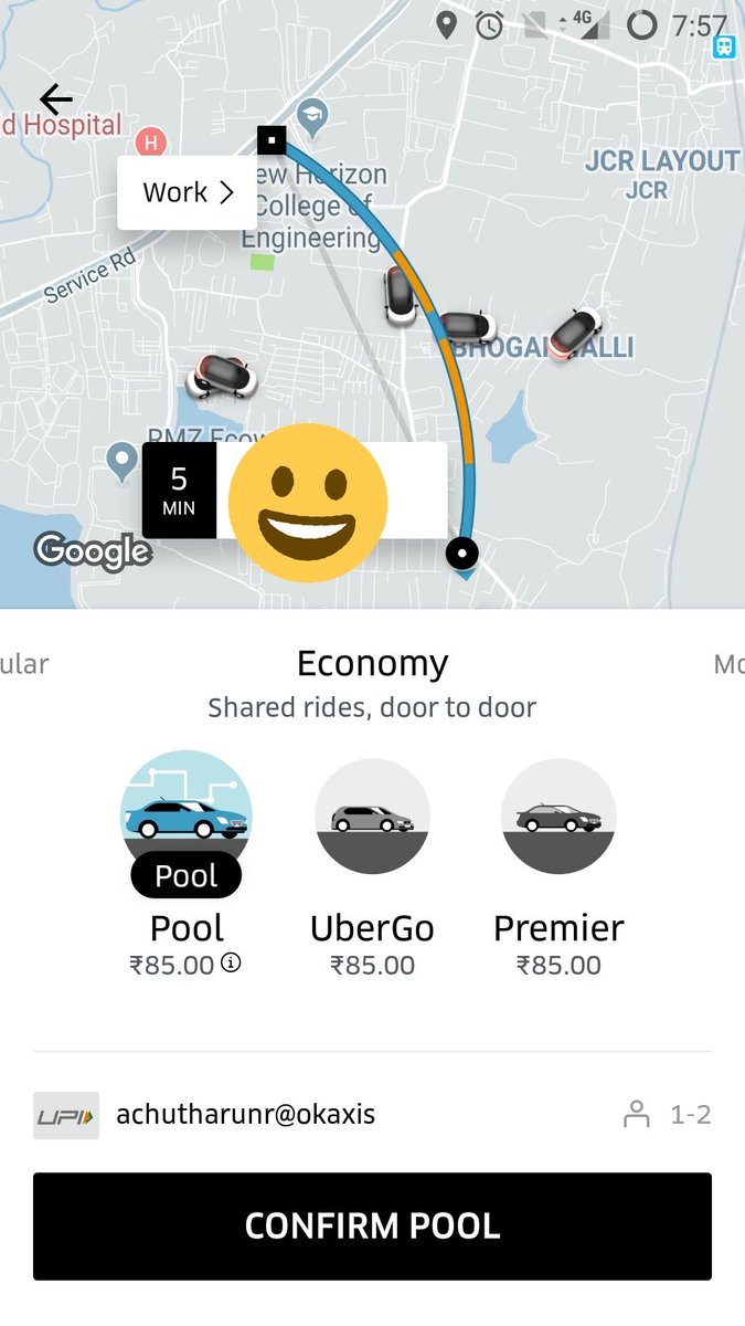 achutharunr's tweet photo. Does Uber India charge more if you save a location as work? Here's proof @Uber_India 
#Uber #UberIndia https://t.co/ZkyI3Yzahw