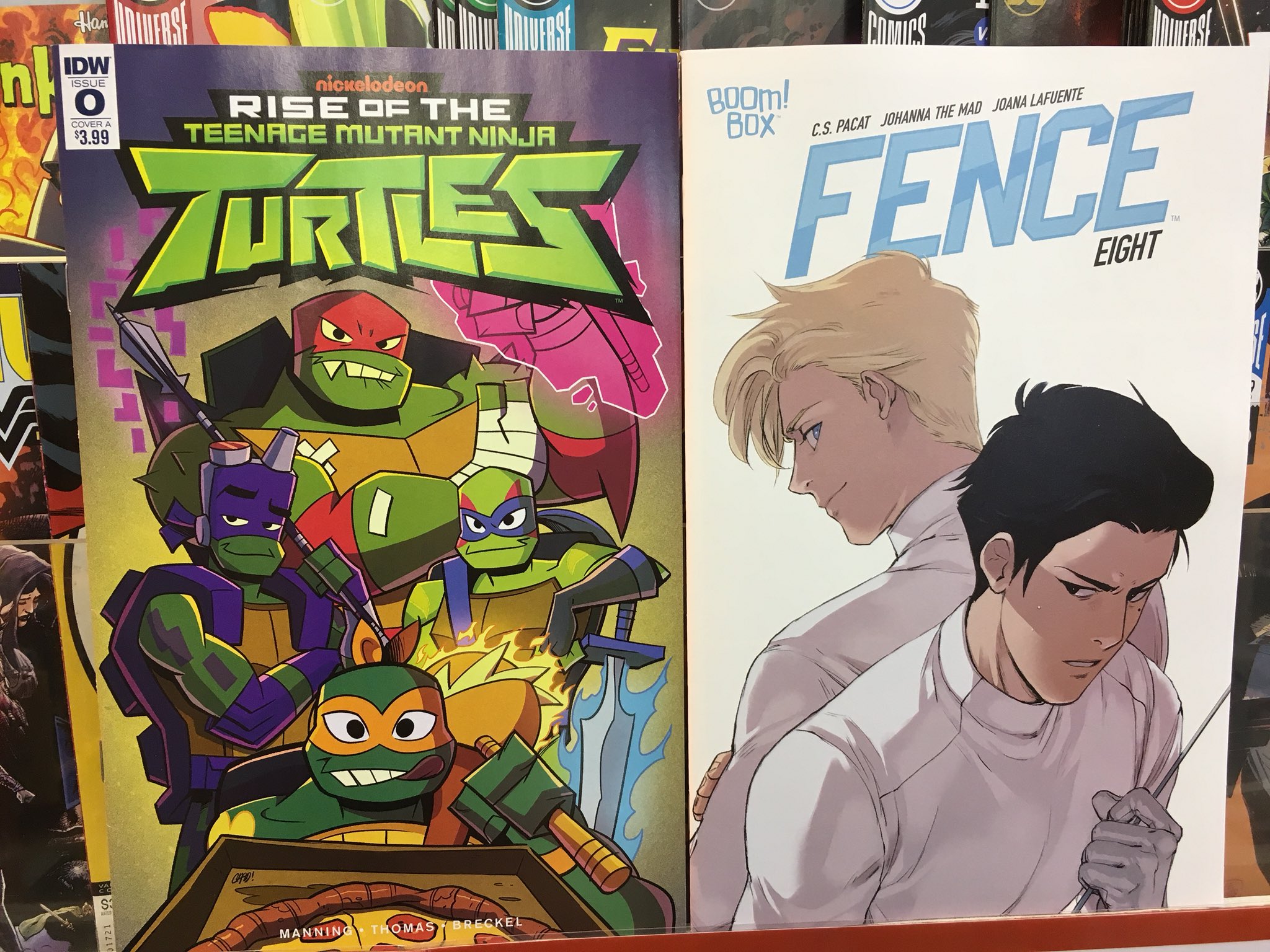 ブリスターコミックス その他出版社から注目タイトルとして Idwからはニコロデオンアニメ ライズ オブ ザ ティーンエイジ ミュータント ニンジャ タートルズ の0号にboom Boxから フェンス 新刊 8 最新シーズン日本上陸で今話題なx ファイルの新