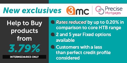 3mcmortgagedesk's tweet photo. Great new Help to Buy exclusives launched this morning with @Precise_Mtgs - Rates reduced by up to 0.20% in comparison to the core HTB range https://t.co/zy8Bsp1naj