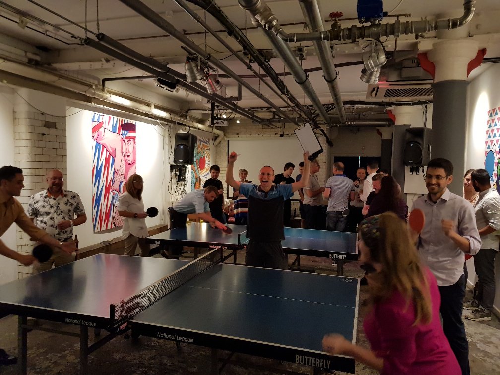 AteljeLyktanUK's tweet photo. We had the best time at our first Plug Games challenge in #Manchester last Thursday. Congrats to Jorge Montero of @Cundall_Global, the grand winner who took home a Plug Lamp &amp; thanks to all who joined us for a fun night of great lighting &amp; ping pong #pluggames #funtimes #pingpong https://t.co/UpYwUUrUTO