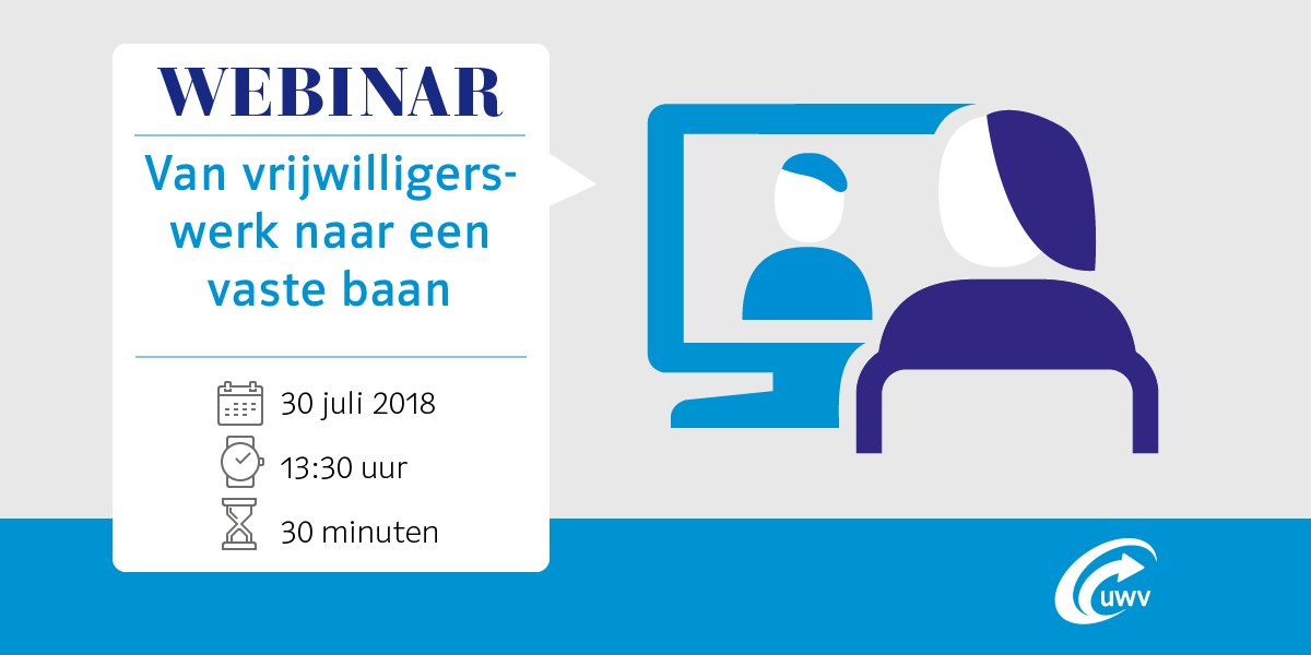 UWVnl's tweet photo. Wat zijn de voordelen van vrijwilligerswerk wanneer je op zoek bent naar een baan? In het webinar geven we antwoord op deze en andere vragen. Aanmelden kan via: https://t.co/l3xiuDEEbf #UWVwebinar https://t.co/OU36o2AaGp
