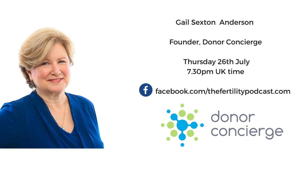ULTFERT's tweet photo. Are you considering using a donor to complete your family? Don't miss @fertilitypoddy speaking to @DonorConcierge co-founder Gail Sexton Anderson tomorrow and let us know any questions  you may have about using an #eggdonor or #spermdonor https://t.co/QCOpouttTI