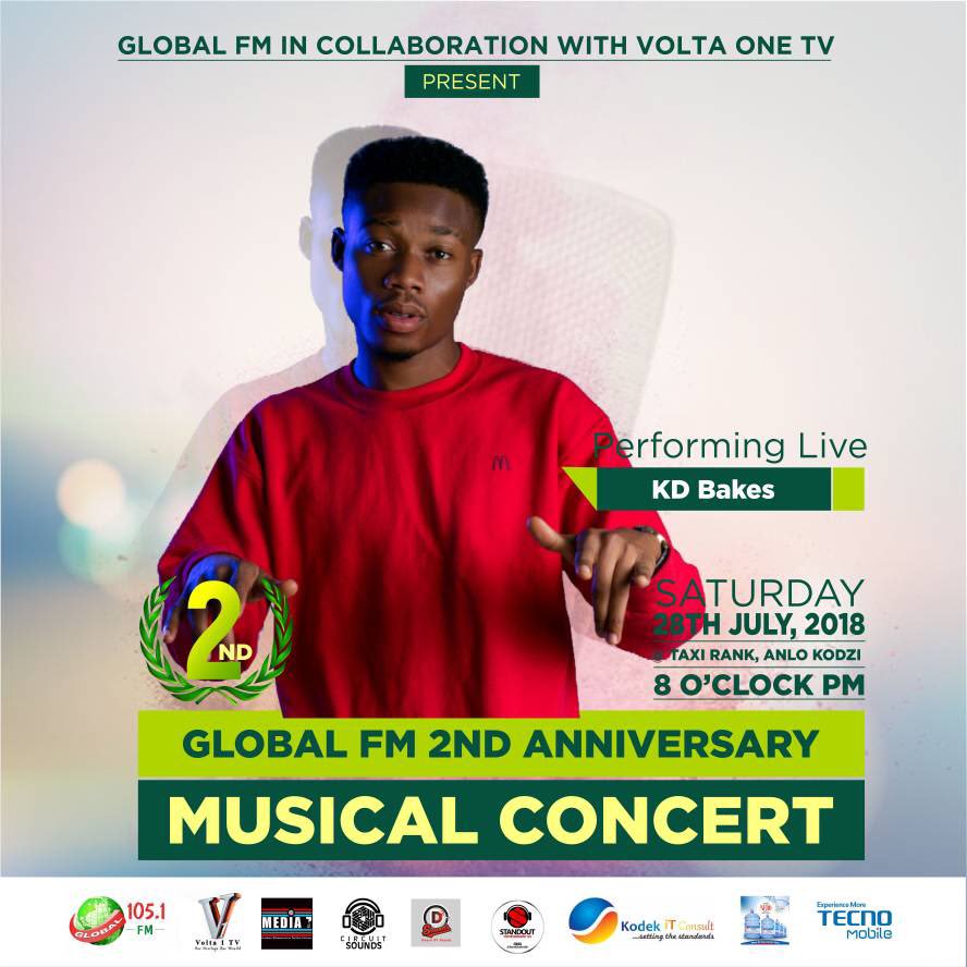 kdbakes8's tweet image. This Saturday 28th of July, 2018 Kd Bakes Will be performing live @ the Global Fm 2nd Anniversary Musical Concert in Ho Taxi Rank. Let’s meet there and carry them away! #BKSRecordz # Stillthemelodydeykillyou #carrymeaway #Breed #Clith #GlobalFm #StandoutsEnt