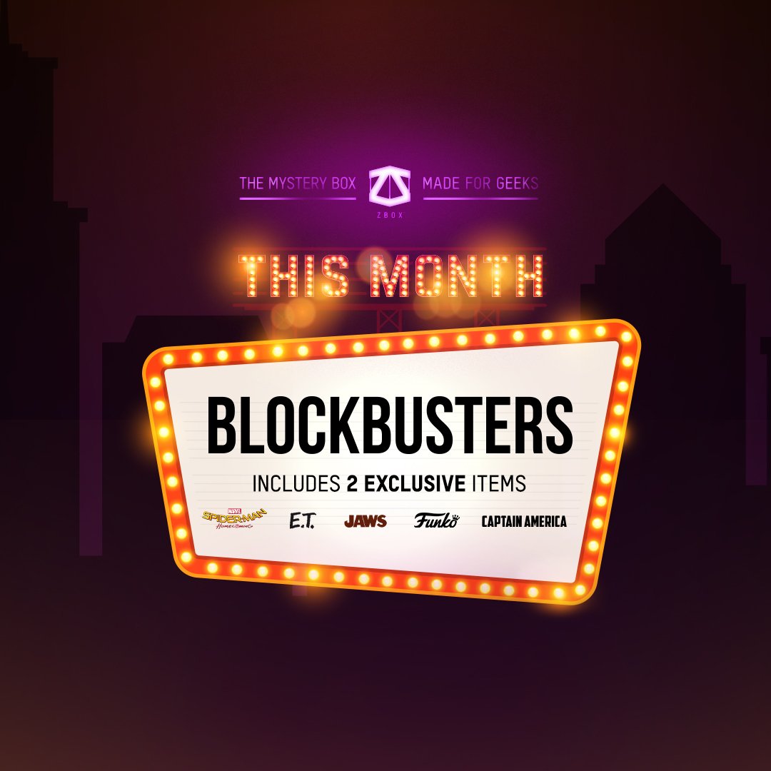 LIGHTS, CAMERA, ACTION! This month’s ZBOX is all about the biggest BLOCKBUSTERS to grace the silver screens that we simply just can’t shake!

Start your subscription here and never miss another great box: bit.ly/ZBOXSubscribe