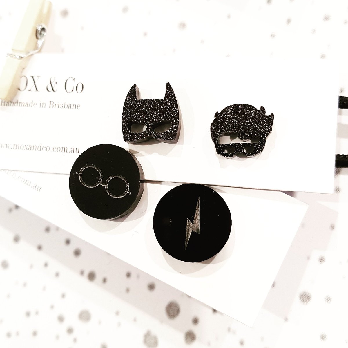 uncommonbunch's tweet image. For all you #harrypotter and #batman fans! These quirky studs are in stock and ready to hit your lobes! 
#quirkystuff #quirkyearrings #lasercutearrings #lasercut #handmade #harrypotterfan #batmanandrobin #teens #teengifts #teenlife #womens #giftideas