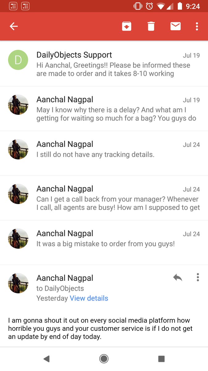 OldMonk_mojito's tweet image. This is how @daily_objects functions. You keep mailing them but they will never reply back nor they will pick their phones. 
#dailyobjects #dailyobjectsservicesucks