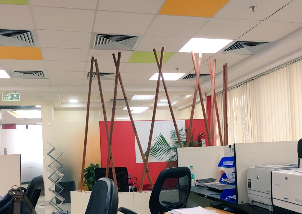 #officedecor When your office decor makes you ready with weapons always! #bamboosticks #officevibes #SelfieWithKheti #खेत_वाली_सेल्फी