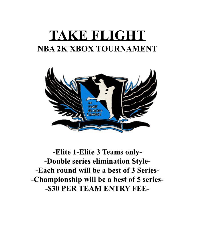 2kTakeFlight's tweet photo. We will be hosting our first 2K Take Flight tournament this upcoming week! Be sure to sign up it's gonna be a good one. https://t.co/TpyieG9Ym8