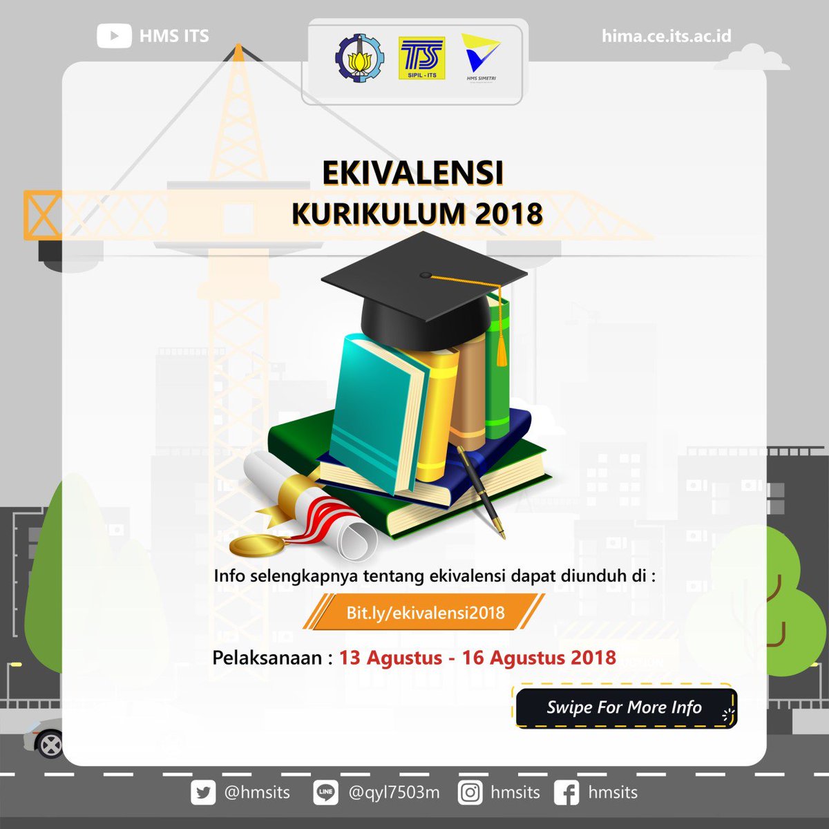 hmsits's tweet photo. [EKIVALENSI]

Halo teman2
Mau ngingetin aja, jangan lupa bulan Agustus ada Ekivalensi Kurikulum 2018. WAJIB datang untuk menandatangani form ekivalensi Info lebih lanjut klik link https://t.co/dLsKQxKkIe 

-DEPT. KESEJAHTERAAN MAHASISWA-

#HMSITS
#HMSSIMETRI
#ITSSURABAYA https://t.co/OqHV18jkkI