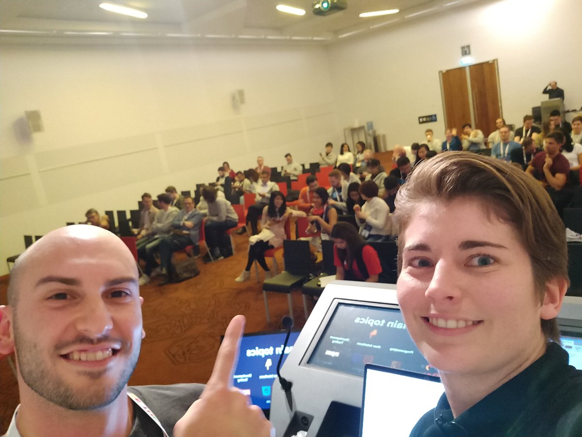 millyrowboat's tweet photo. Smashing it with @steveocchipinti for our #reatko19 talk. Something something UI is awesome! https://t.co/Kd9TggrFoh
