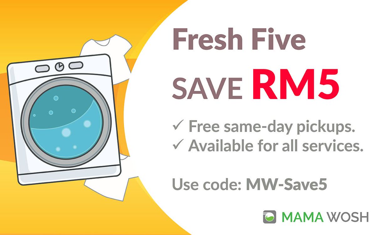 mamawosh's tweet photo. Hear ye, Hear ye!📣

Feeling lucky today? You should be!😝

SAVE RM5 on any service you need. Let Mama take care of your laundry today!

Click here for full details: https://t.co/UogWwBQRMT

#mamawosh  #laundrydelivery  #laundrywashing  #dryclean https://t.co/xQCJbm1lzx