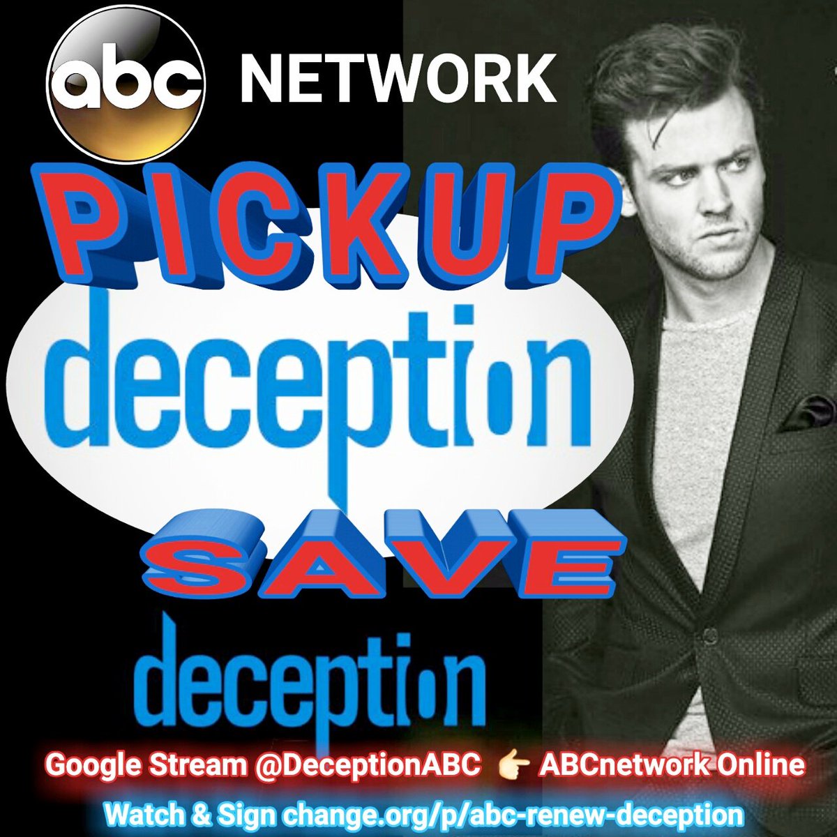 haingoniainara1's tweet photo. Hello @ABCNetwork, hope you enjoy your day! Please don't forget about @DeceptionABC. Please renew it 😊 19k and fans sign petition https://t.co/mJGm5e8PJL https://t.co/4Kmr1Qquqt