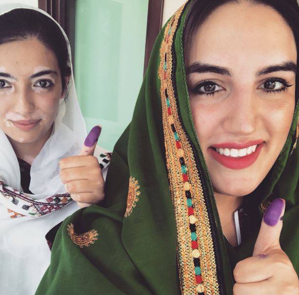 dawn_com's tweet photo. Bakhtawar Bhutto Zardari shares a picture of her inked-thumb along with her sister, Aseefa Zardari, after the two cast their votes this morning.

Have you voted yet?

#ElectionPakistan2018 #DawnElections https://t.co/ltnsW46mhH