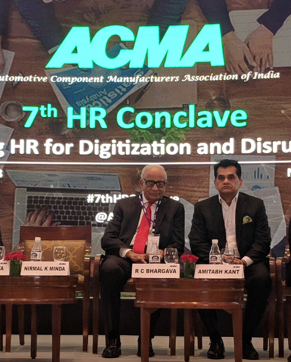 mayankforester's tweet photo. "Incremental progress will happen in the form of EVs and there is no alternative to clean propulsion. Whether we like it or not, disruption in the auto components sector is inevitable" - Amitabh Kant, CEO, @NITIAayog at #7thHRConclave @ACMAIndia https://t.co/gox2keZNNX
