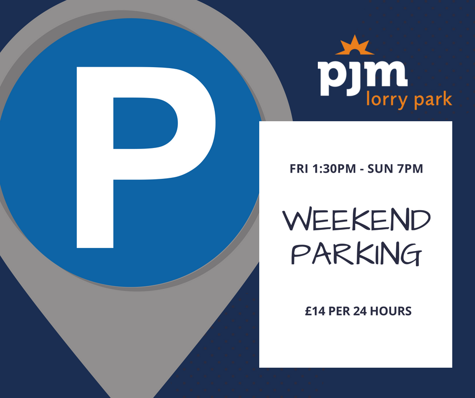 PJMLogistics's tweet photo. If you need to park at the weekend we are open 24/7. Vending machines available (canteen closed). All prices inc. VAT. https://t.co/0H3hzmU2g5