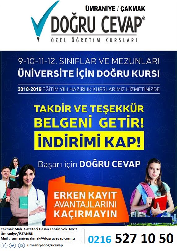 #Takdir ve #Tesekkür belgeni getir. İndirimi kap! 
Kayıt avantajlarımız devam ediyor.2018-2019 eğitim-öğretim dönemi kayıt fırsatlarımız için kursumuza davetlisiniz
#yks2019 #tytayt2019 #doğrucevap #ümraniye