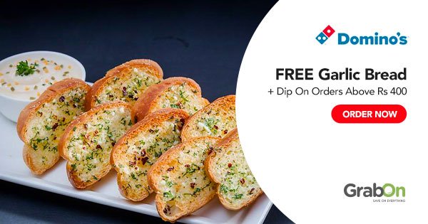 Grabon In On Twitter Tummy Grumbling Weekdays Get Free Garlic Bread Dip On Orders Above Rs 400 Order Domino S Pizza Now And Wave Goodbye To Hunger Click Here Https T Co Niukgljvj8 Food Hungrykya Orderonline Freefreefree
