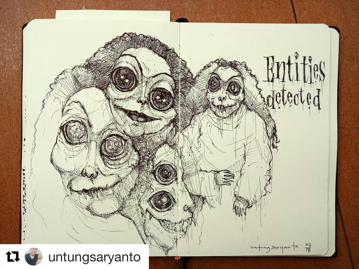 Terima kasih atas karyanya 🙏🏻
・・
Repost <a href="/untungsaryanto/">untung saryanto</a>
・・
sabrina? // pen on the sketch book / 2018
___

dibuat atas permintaan putri kecil saya yang tahu betul bapaknya penggila film horor dan tergoda oleh tatapan mata sabrina
___

#sabrinathemovie #sabrinaeverywhere