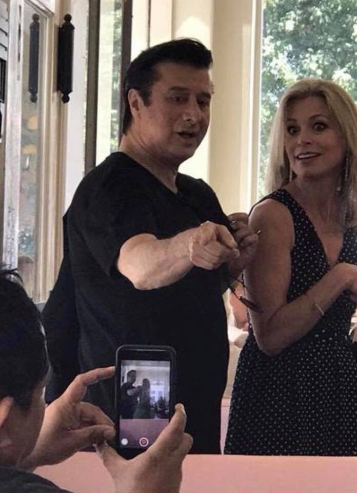 Lady_J50's tweet photo. Steve Perry at Superior Dairy with the reporter, Joanna Lewis, in Hanford, California on July 19, 2018.  #steveperry #hanford #superiordairy #cbsearlyshow https://t.co/YfazuYzA2S