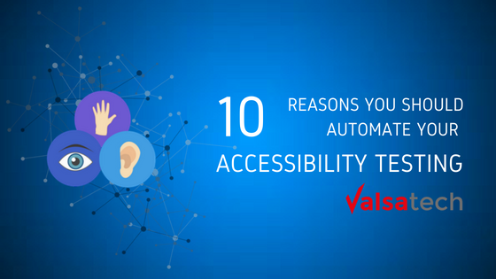 valsatechcorp's tweet photo. #Accessibilitytesting is one of the key areas that is often ignored or given a low priority in the #SoftwareDevelopment Lifecycle. 
Read on to know the 10 Reasons why you should automate ACCESSIBILITY TESTING
https://t.co/KhSB4AUAXm https://t.co/R8OpXAoVoE
