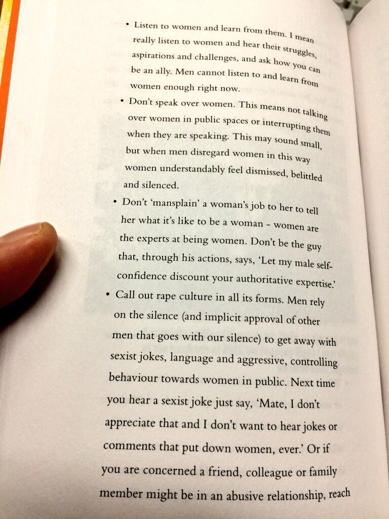Kon__K's tweet photo. For men asking what can #AllMen practically do to help end male violence against women and help champion gender equality, here are 4 pages from my book that give really simple places and examples where we can all start as men. https://t.co/GeK1gntddF