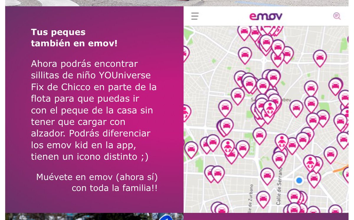Enhorabuena a @emov_es por ser los primeros en Madrid (al menos, que sepamos) en poner SRI en coches eléctricos compartidos. Esperemos que la idea se extienda. #ViajaSeguro