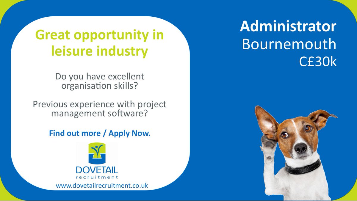 We're looking for a #ProjectAdministrator to support the Directors and  Management team and liaise with the different departments (including Finance, Sales and Technology). Find out more: ow.ly/x7rq30l4tUU #AdministratorJobsBournemouth #ProjectAdministrationJobsBournemouth