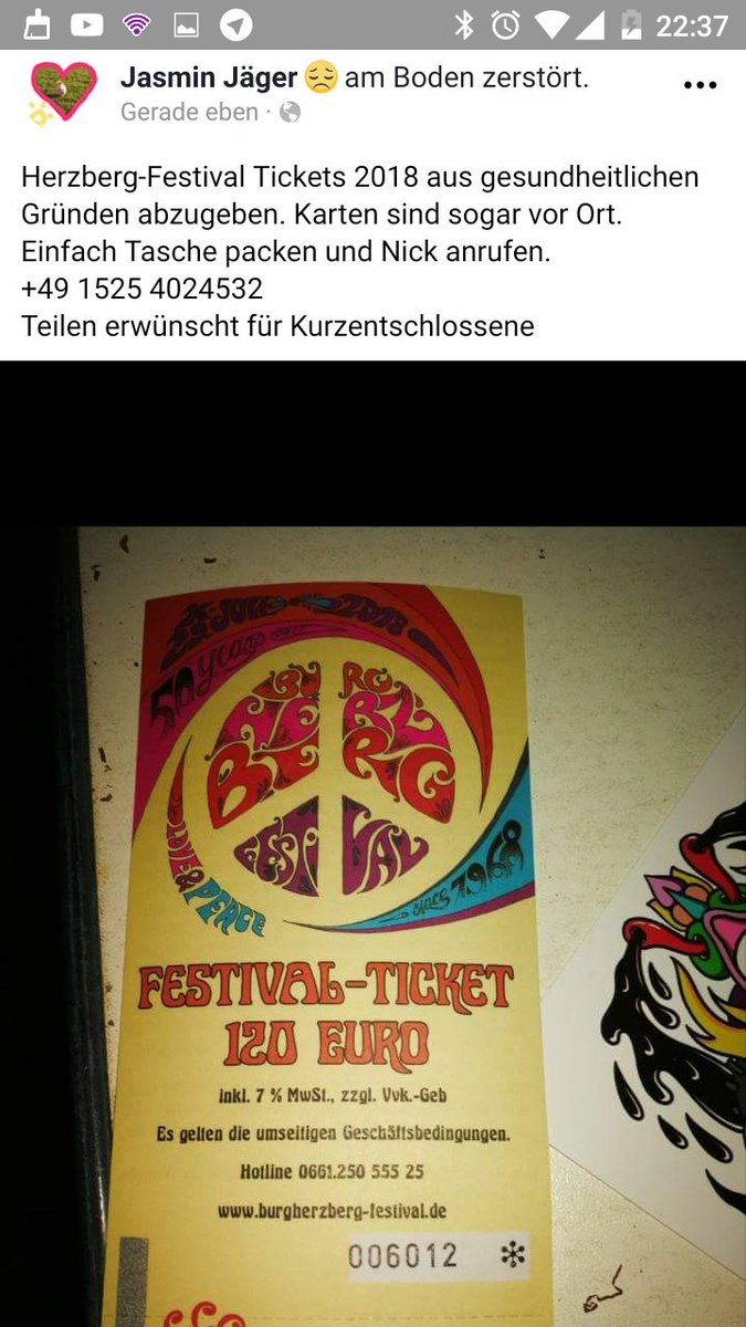 Bitte teilen. Aus gesundheitlichen Gründen noch Karten abzugeben.