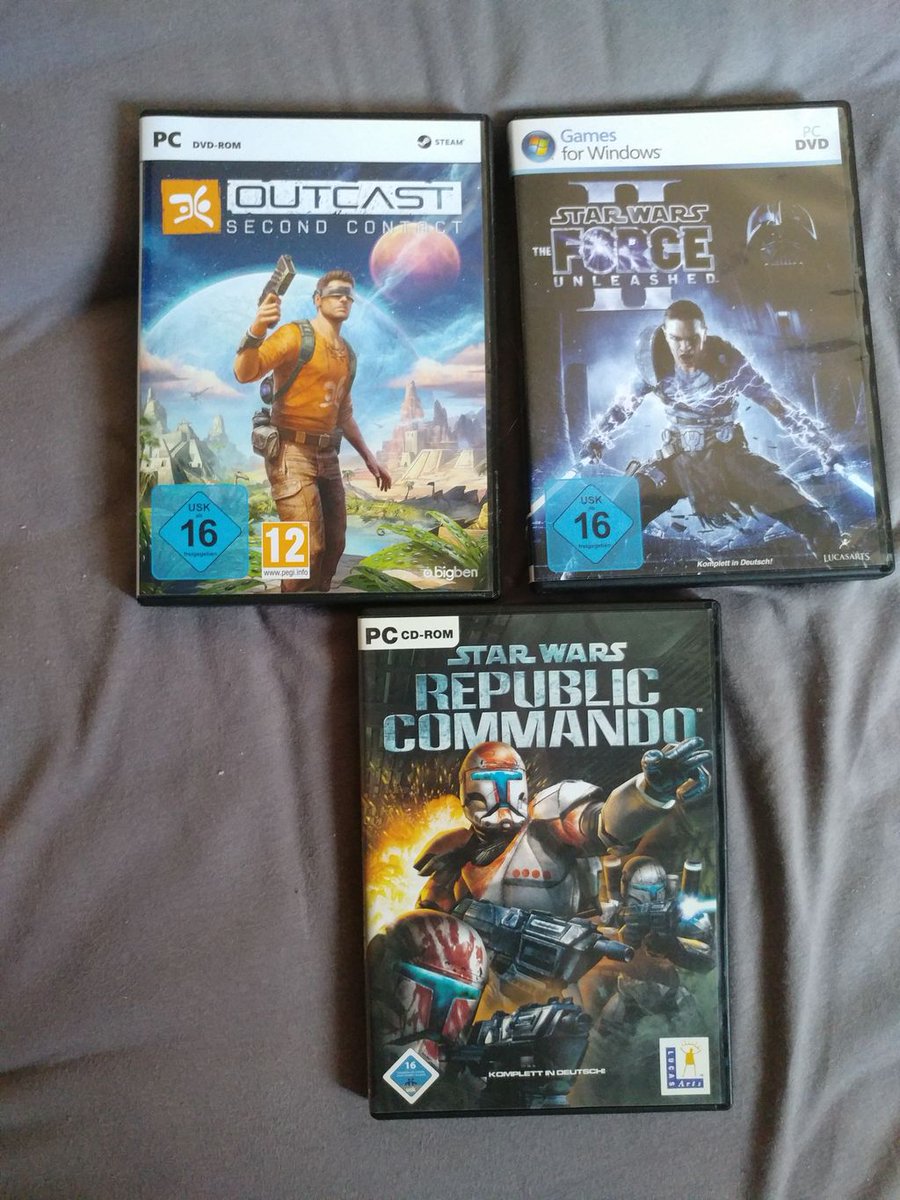 PeacemakerZockt's tweet photo. Gab auch Nachschub an der Spielefront: #Outcast #SecondContact, #StarWars #ForceUnleashed2, #RepublicCommando. https://t.co/uqyb2y5WoM