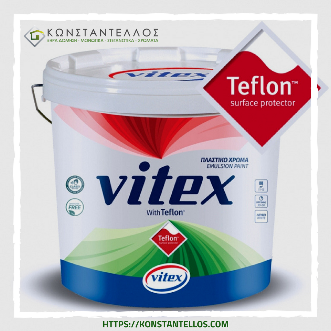 KonstantellosG's tweet photo. Το Vitex  TEFLON™ είναι το μοναδικό νέας γενιάς Πλαστικό Χρώμα Ματ με τεχνολογία TEFLON™ για ανώτερη αντοχή, ανώτερη προστασία από τον εμποτισμό λεκέδων, εύκολο καθάρισμα &amp; δημιουργία αντιστατικής επιφάνειας ενάντια σε σκόνες/κάπνα. Τηλ: 210 97 30 860 #konstantellos #vitex https://t.co/aajSVRKhdM