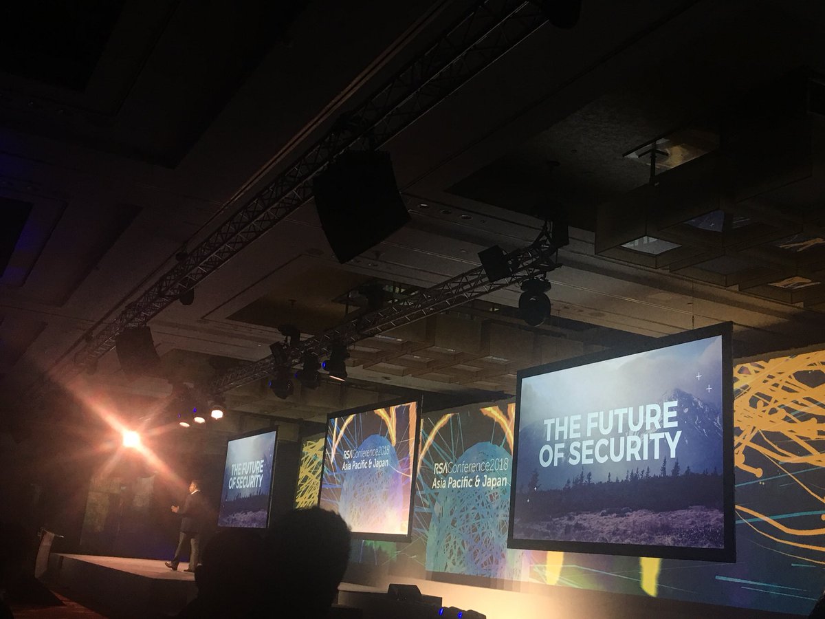 CathyHuangJ's tweet photo. @rohit_ghai, president of @RSAsecurity highlights the importance #psychological factors, #spirit of defenders besides technology in his keynote — #cybersecurity #silverlinings #RSAC #RSAAPJ2018 https://t.co/SWMDcuXILY